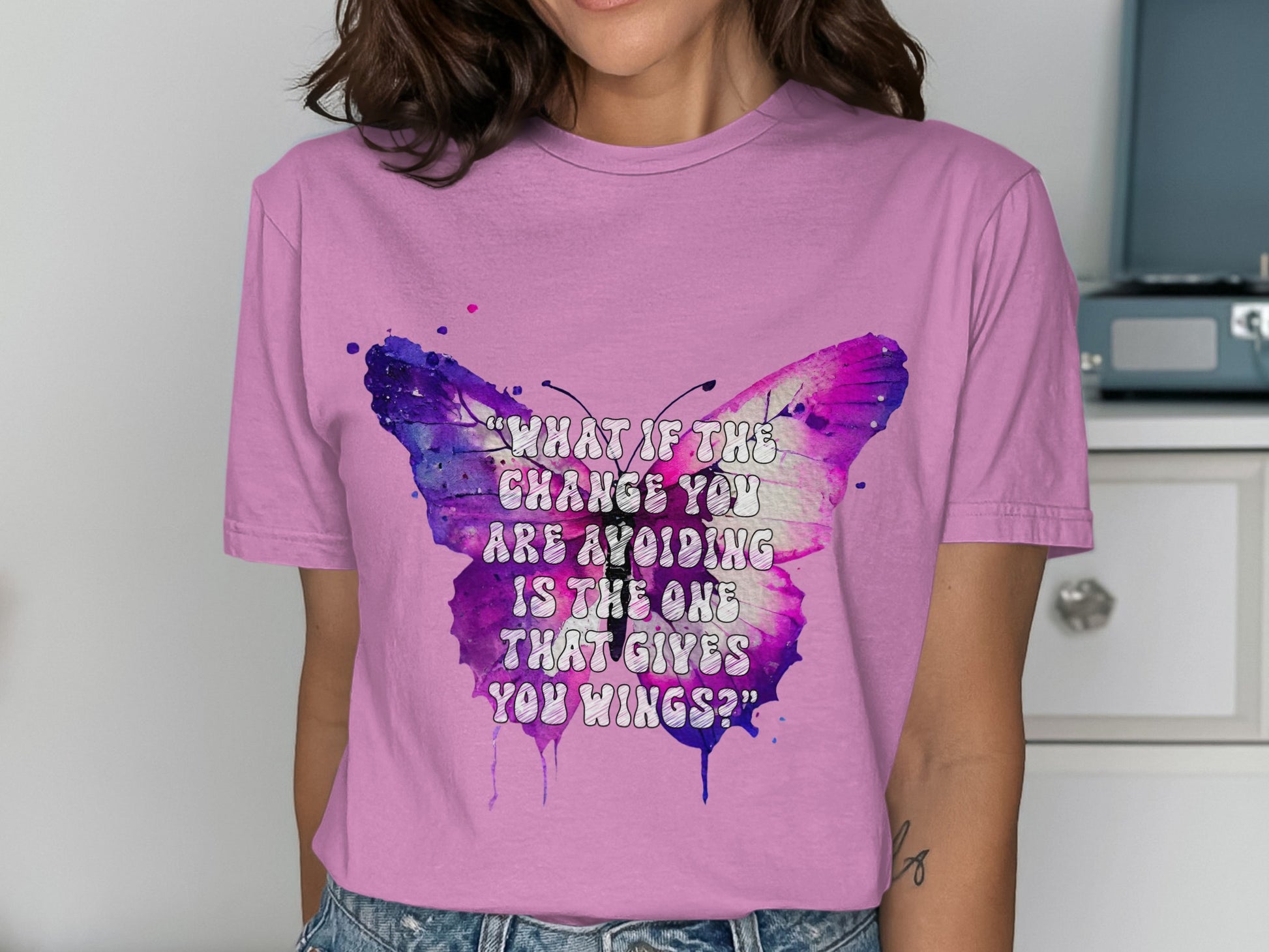 Inspiring Butterfly Quote Graphic Women's T-shirt