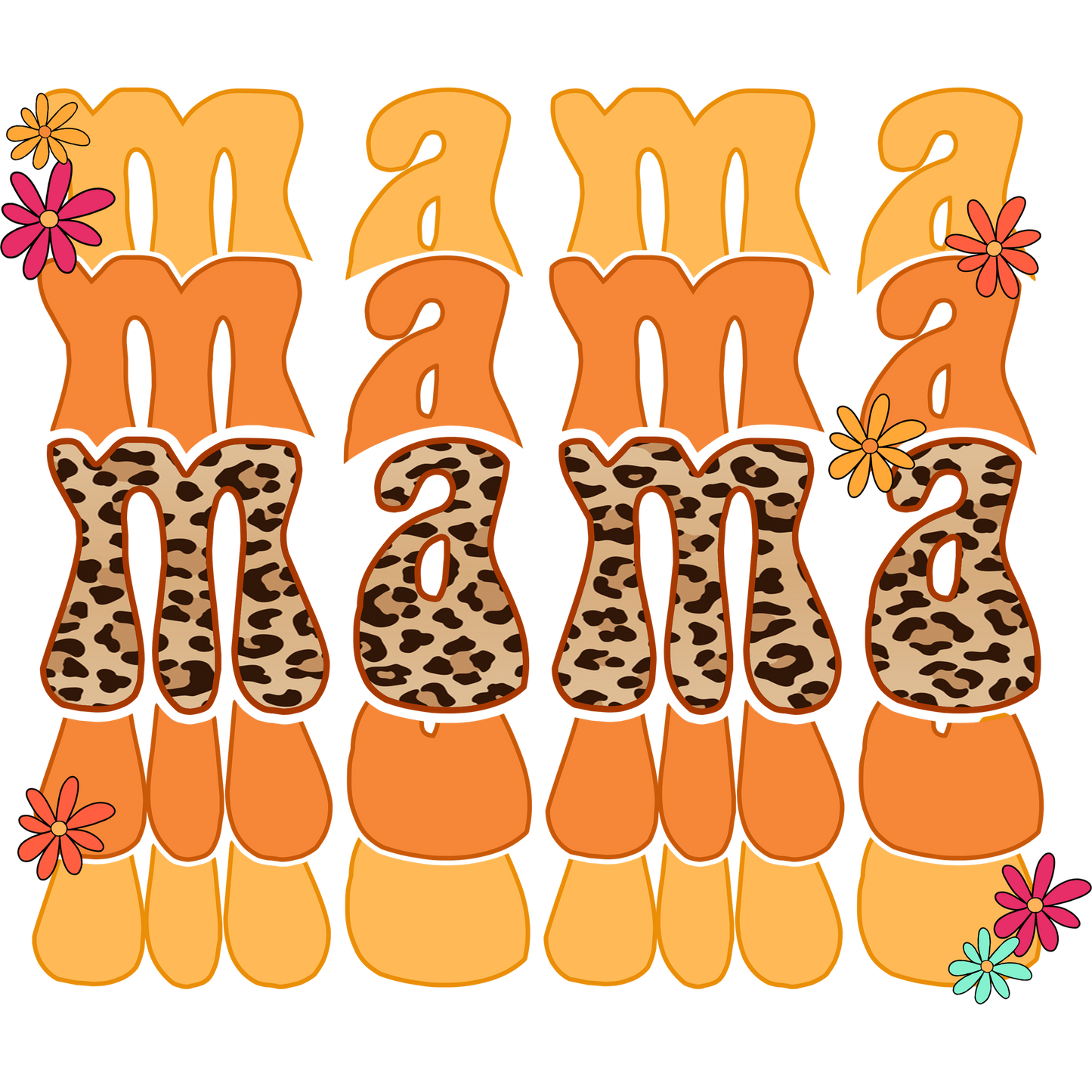 Retro Mama Graphic with Flowers Design Shirt