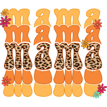 Retro Mama Graphic with Flowers Design Shirt