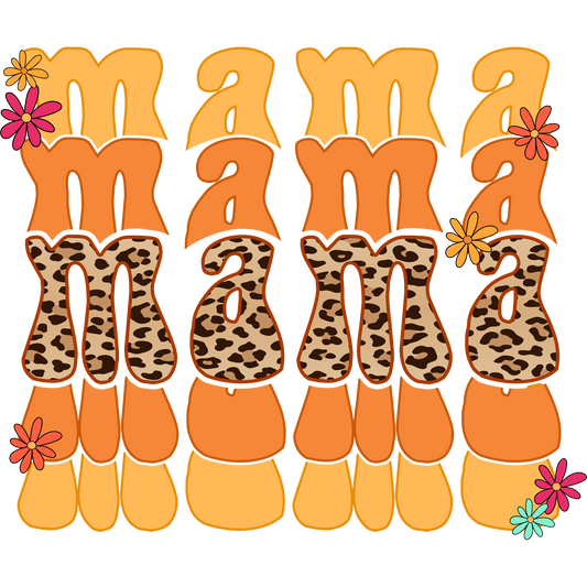 Retro Mama Graphic with Flowers Design Shirt