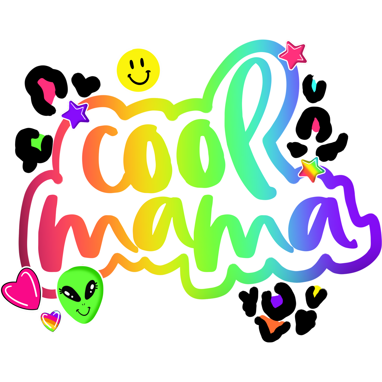 Cool Mama Colorful Design with Fun Elements Shirt