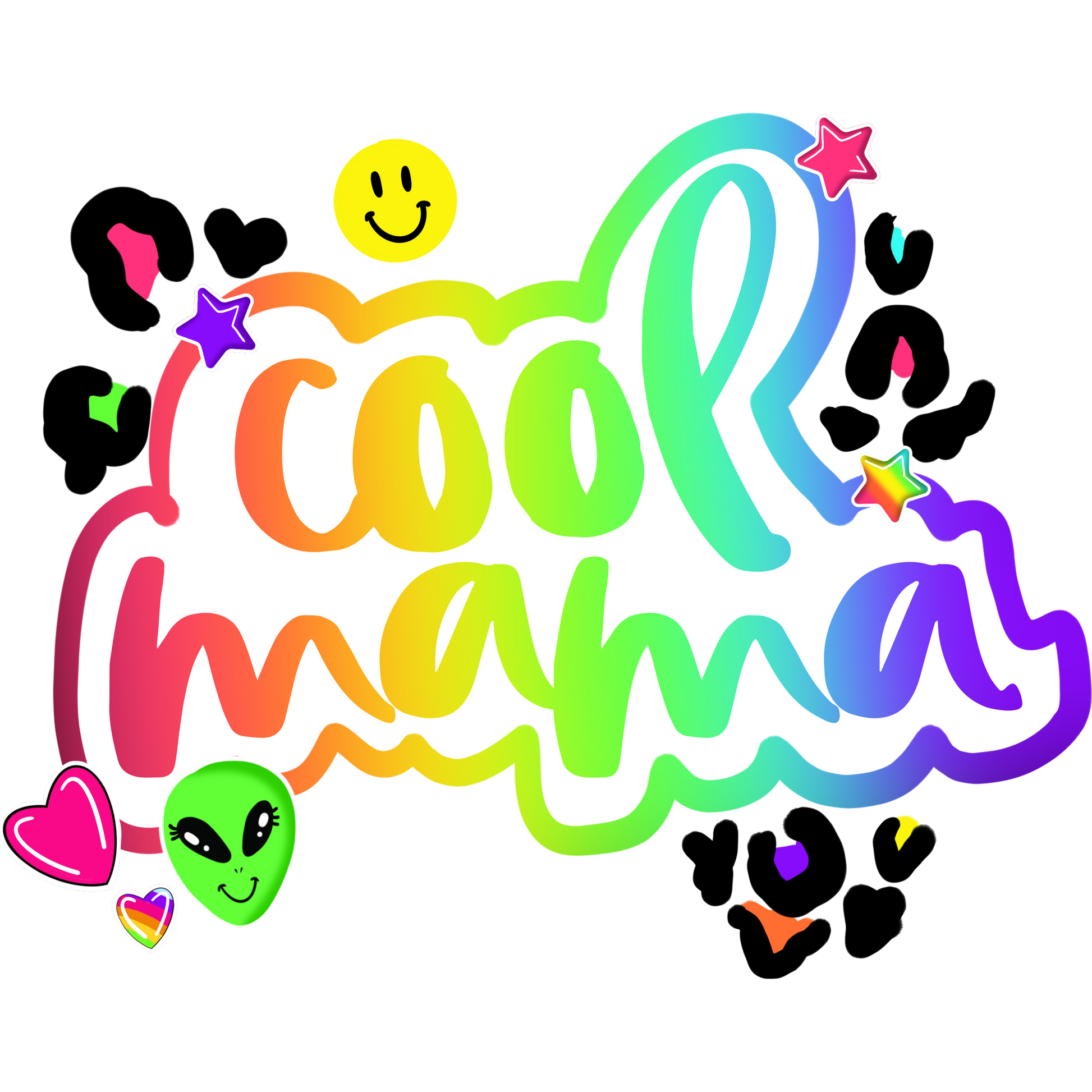 Cool Mama Colorful Design with Fun Elements Shirt