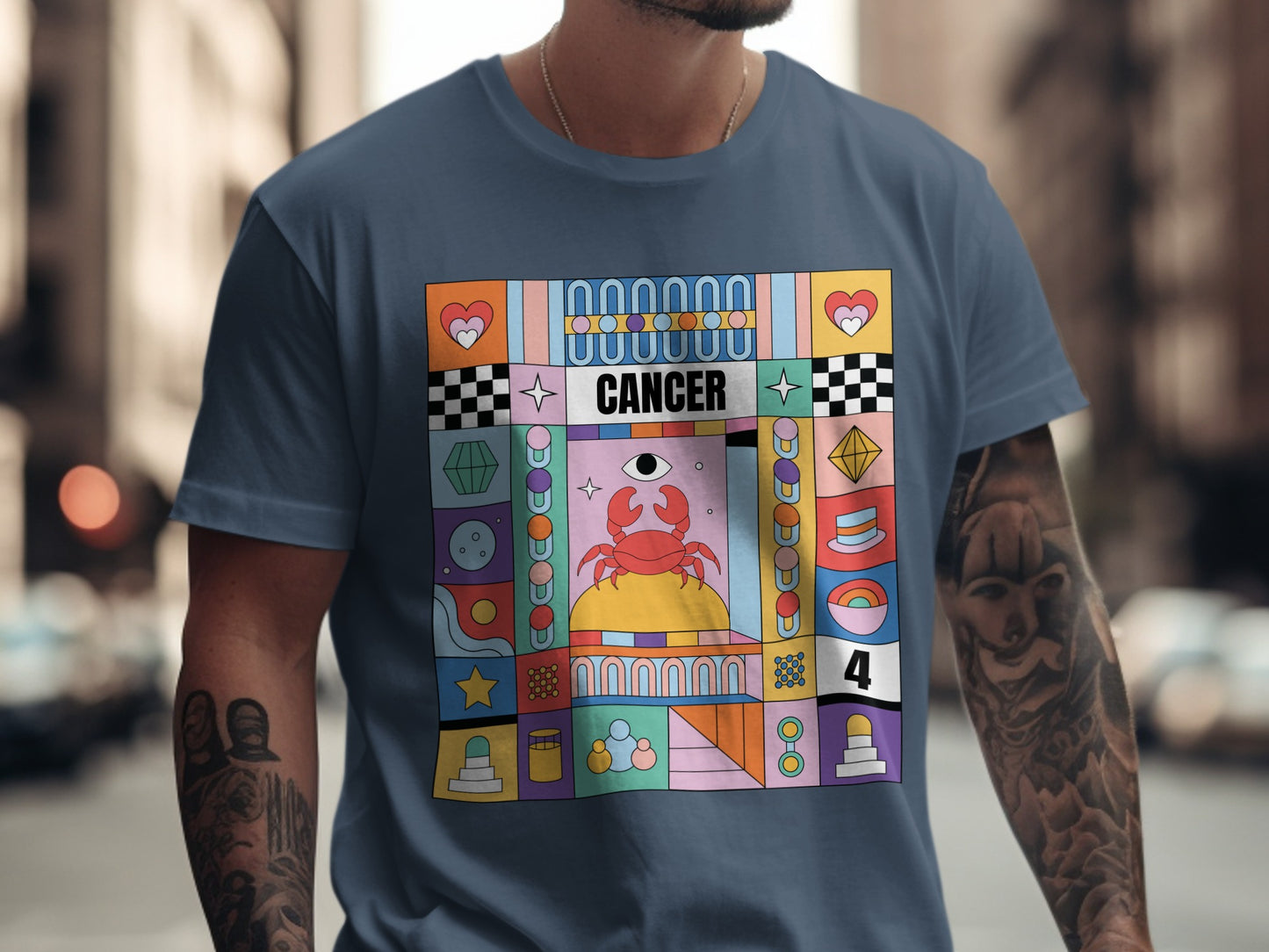 Colorful Horoscope Design Cancer Zodiac T-shirt