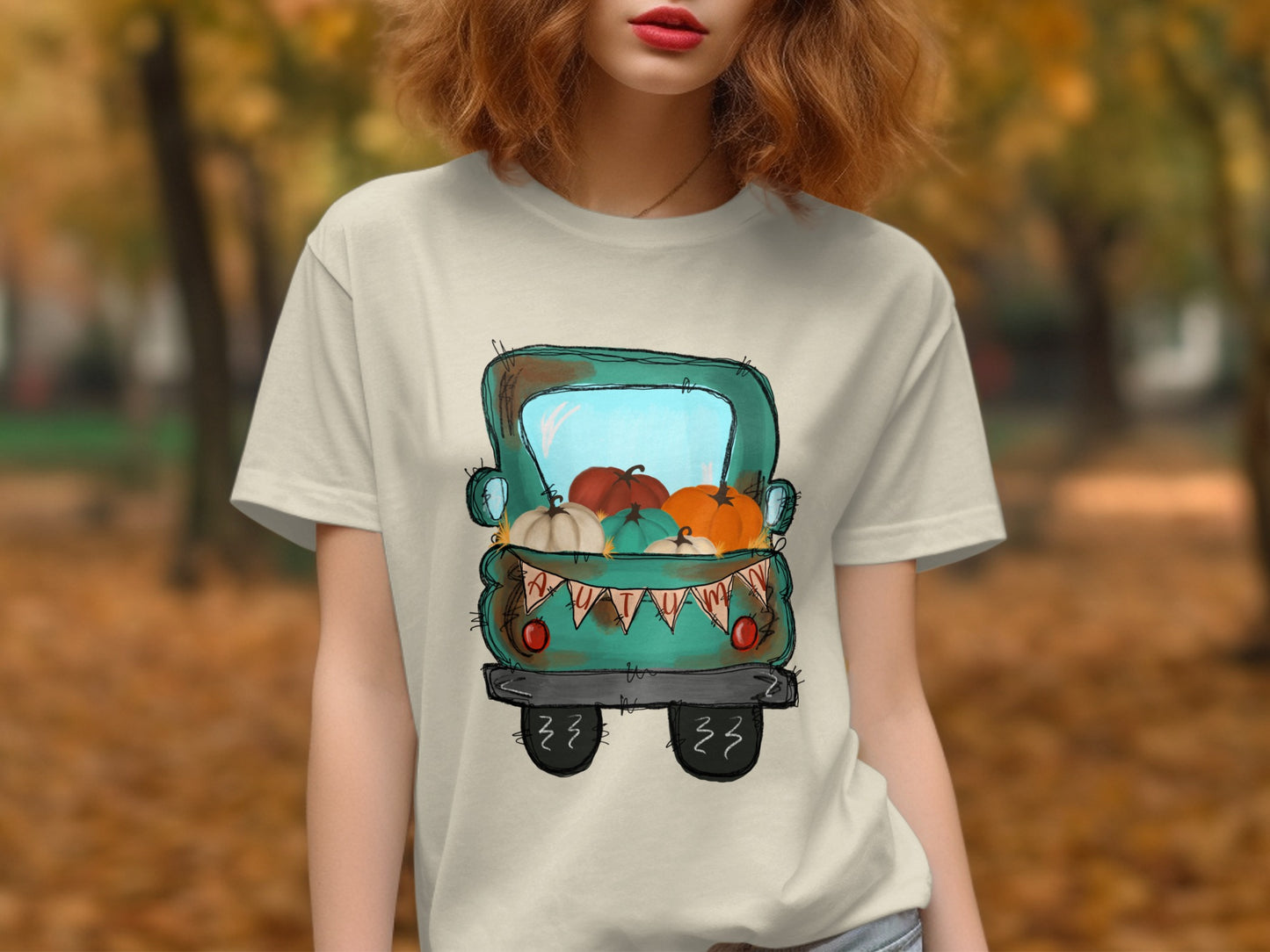 Vintage Truck with Pumpkins Graphic Tee