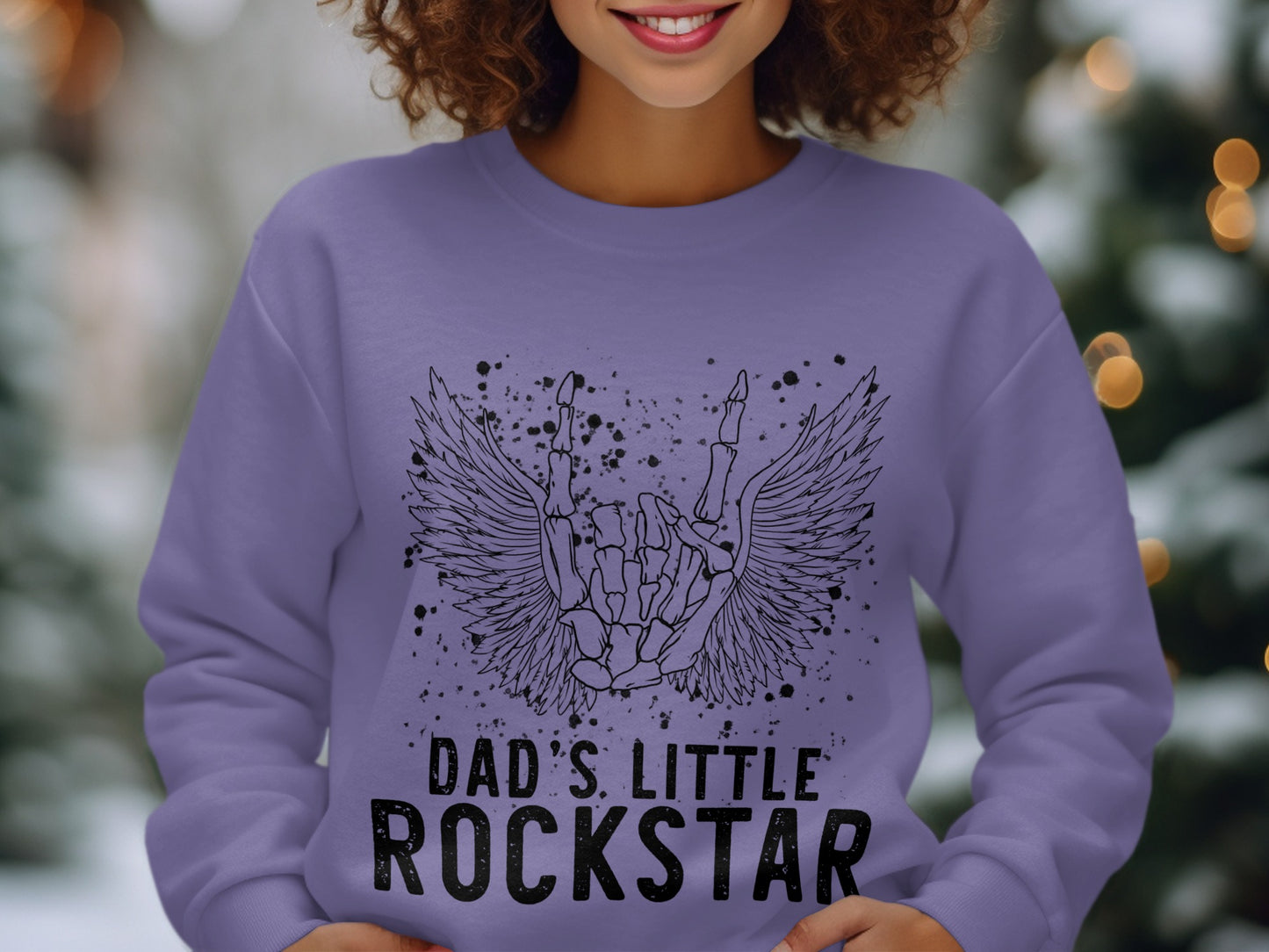 Dad's Little Rockstar Graphic Sweatshirt Apparel