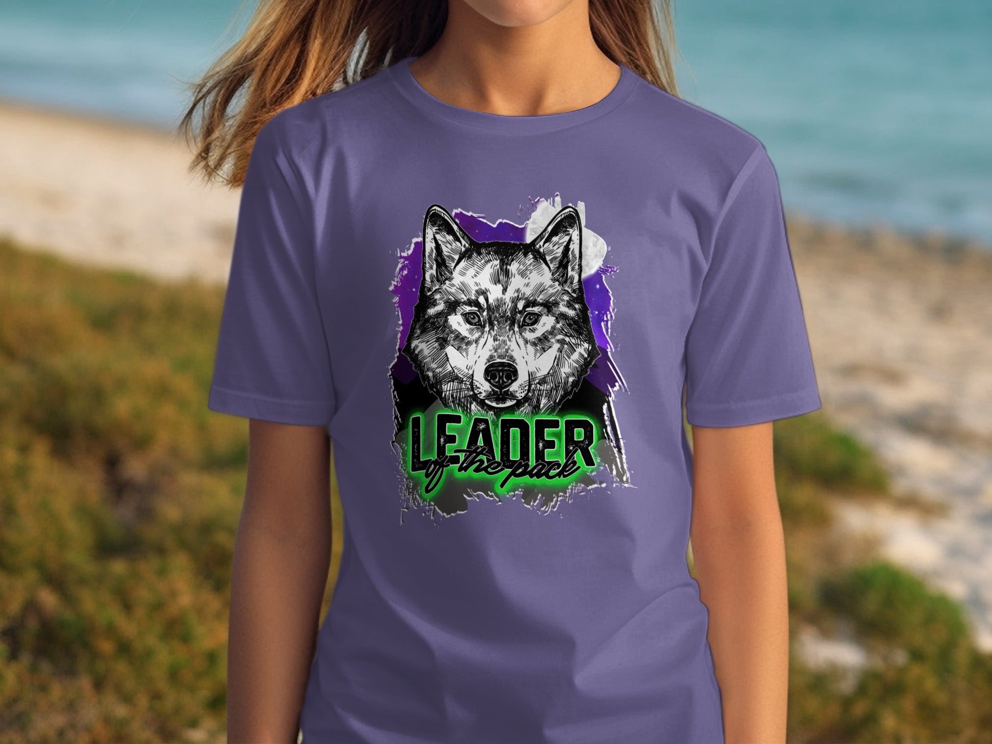 Leader of The Pack Wolf Design Graphic T-Shirt
