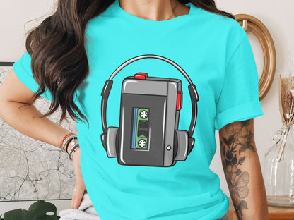Classic Walkman and Cassette Graphic T-shirt