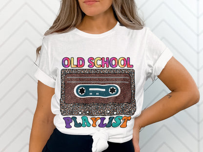 Old School Playlist Graphic Tee Retro Style Shirt