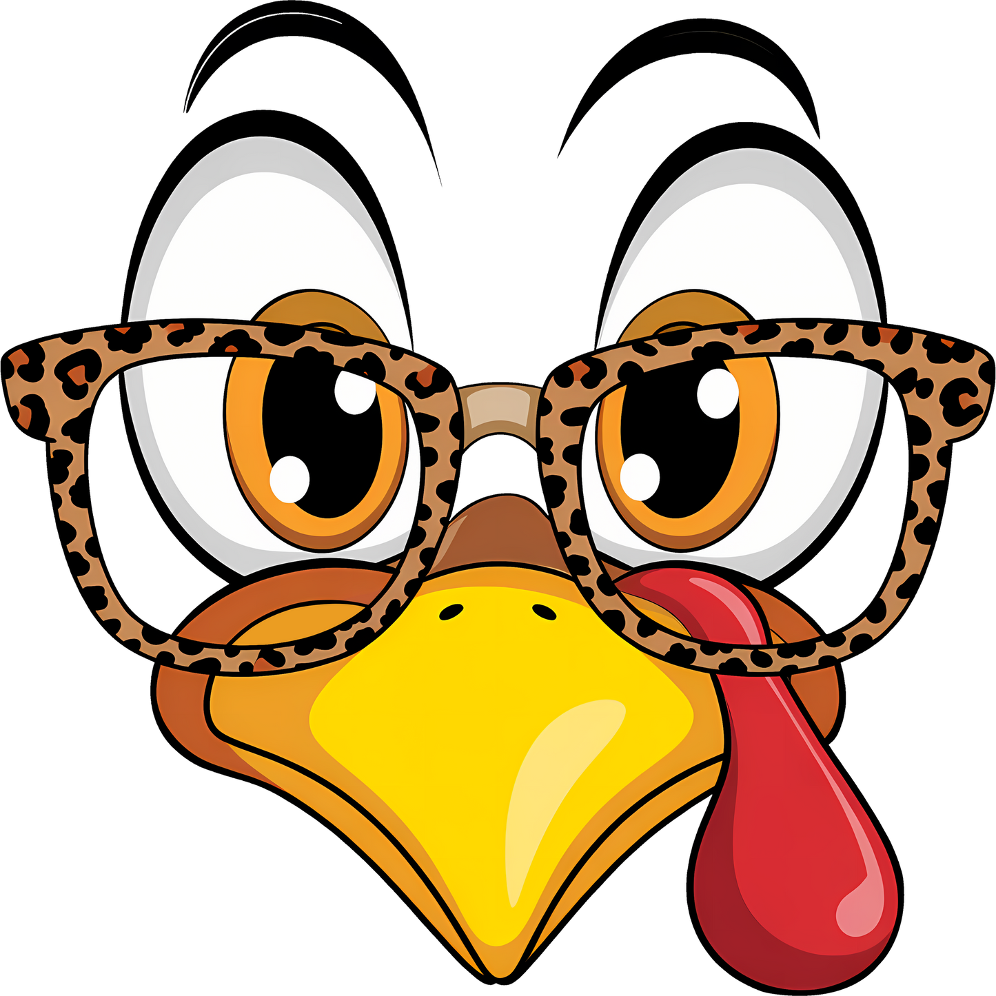 Funny Thanksgiving Turkey with Glasses Graphic Illustration