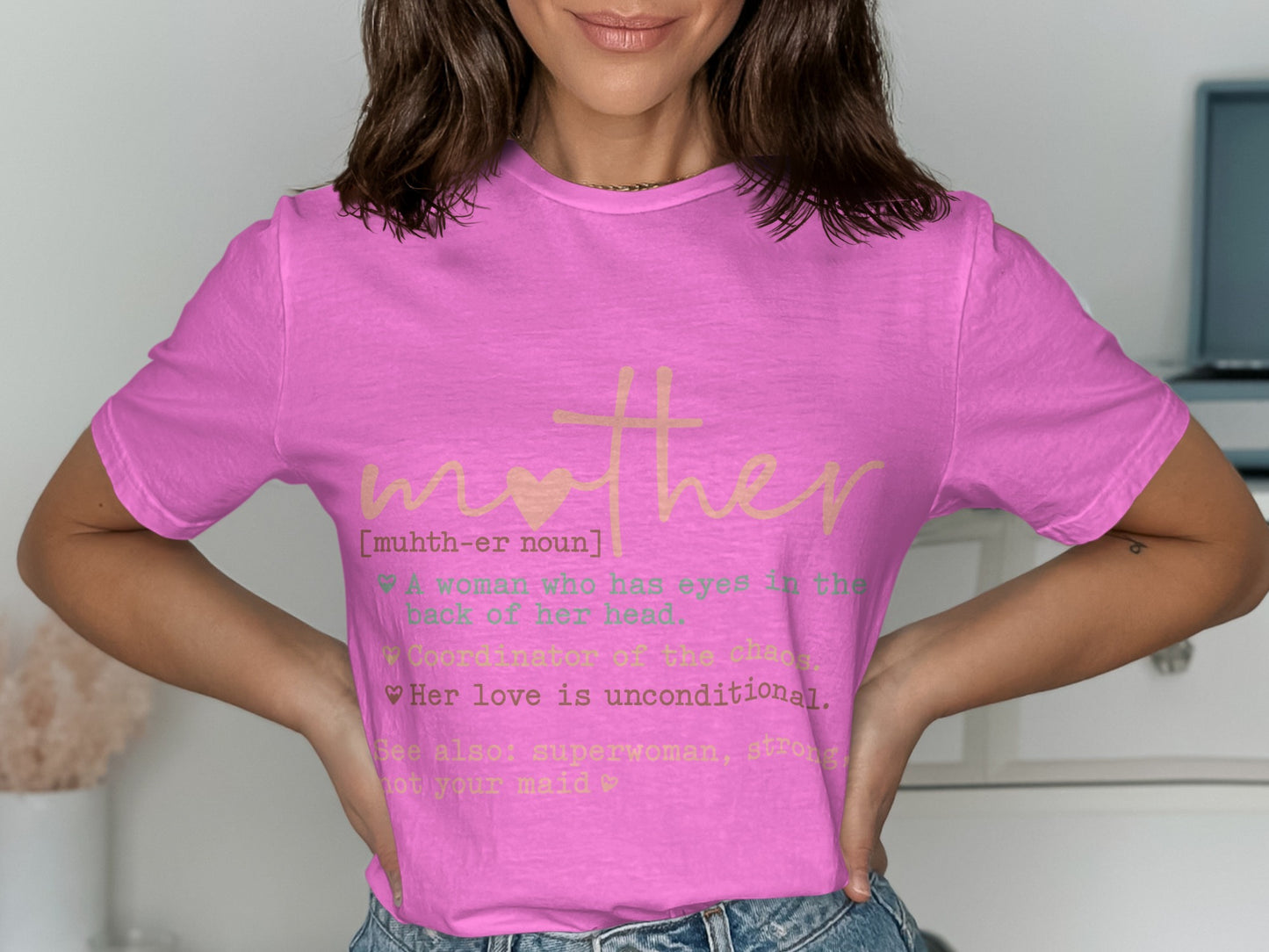 Mother Definition Graphic Pink T-Shirt