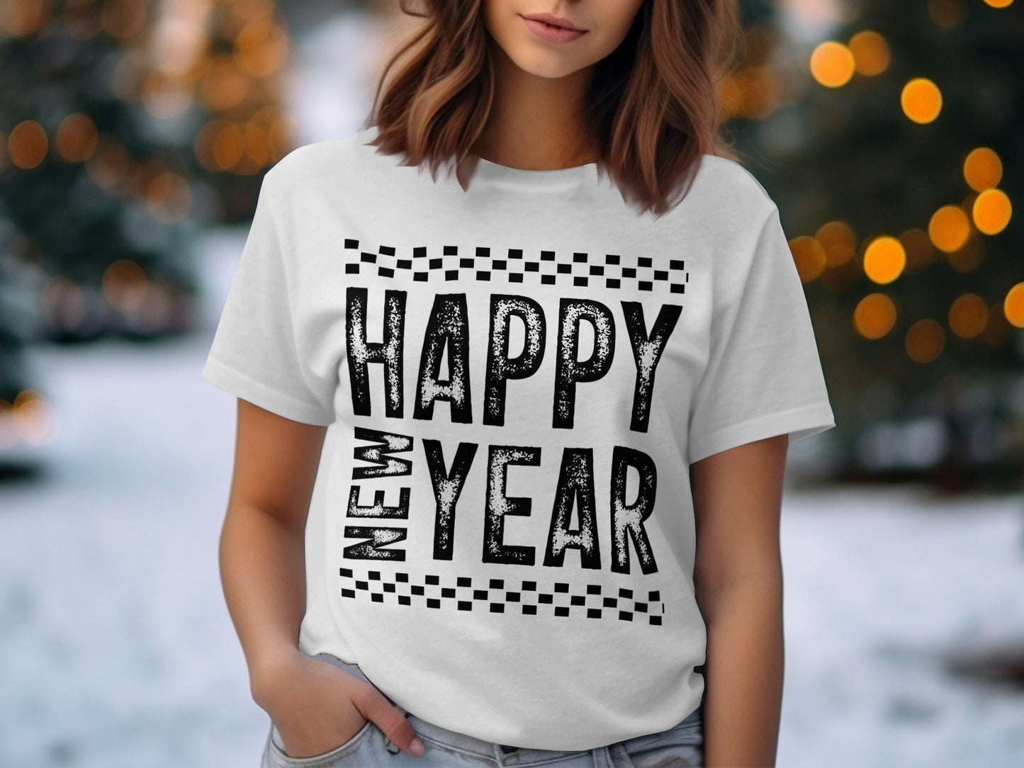 Happy New Year Festive Graphic Tee Shirt
