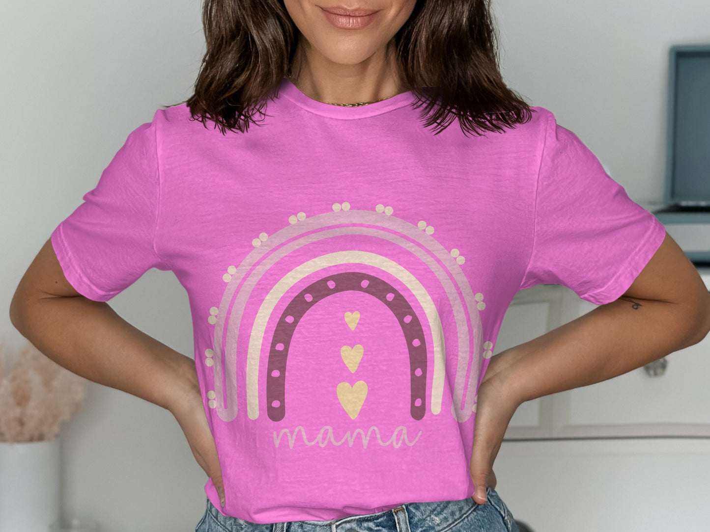 Pink Rainbow Mama Casual Tee Shirt