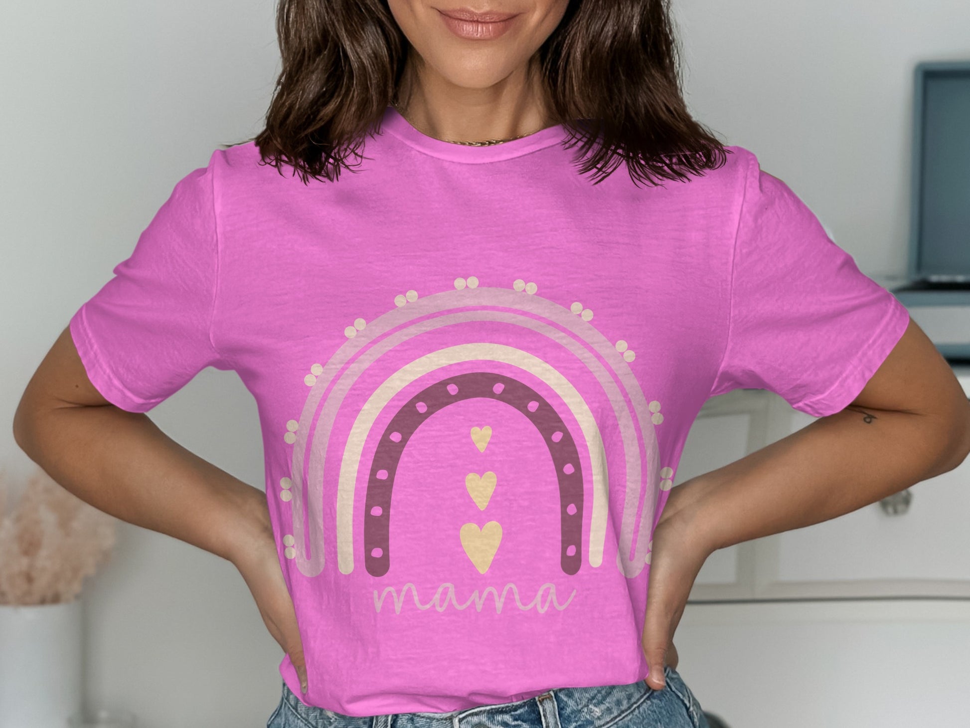 Pink Rainbow Mama Casual Tee Shirt