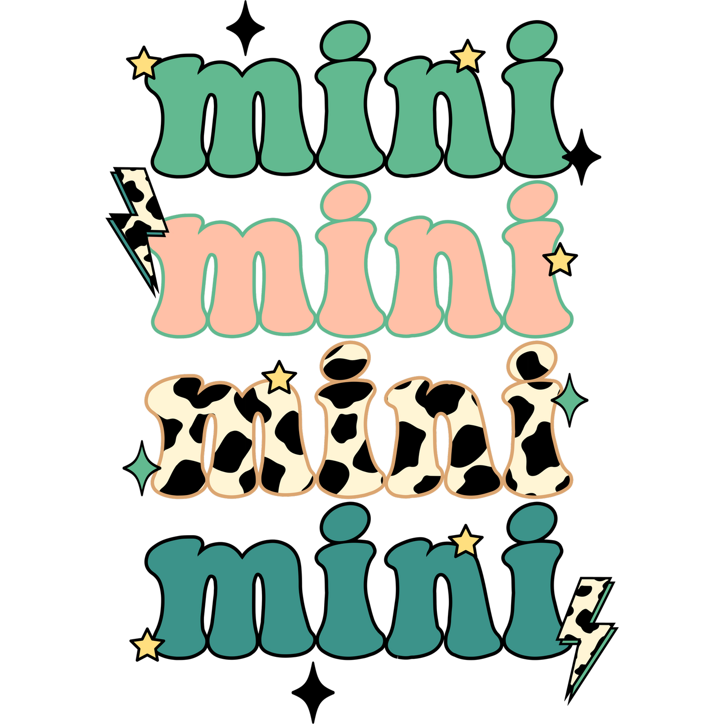 Colorful Playful Mini Design with Stars and Lightning