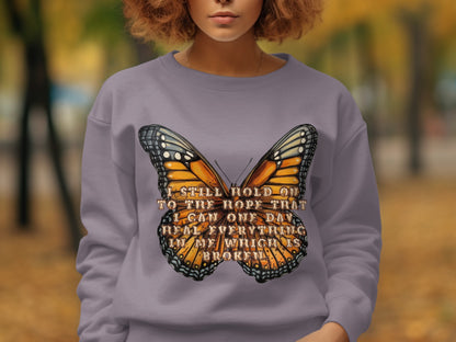 Inspirational Butterfly Sweatshirt for Hopeful Spirits