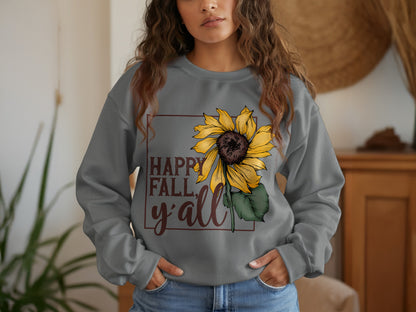 Happy Fall Y'all Sunflower Graphic Sweatshirt product
