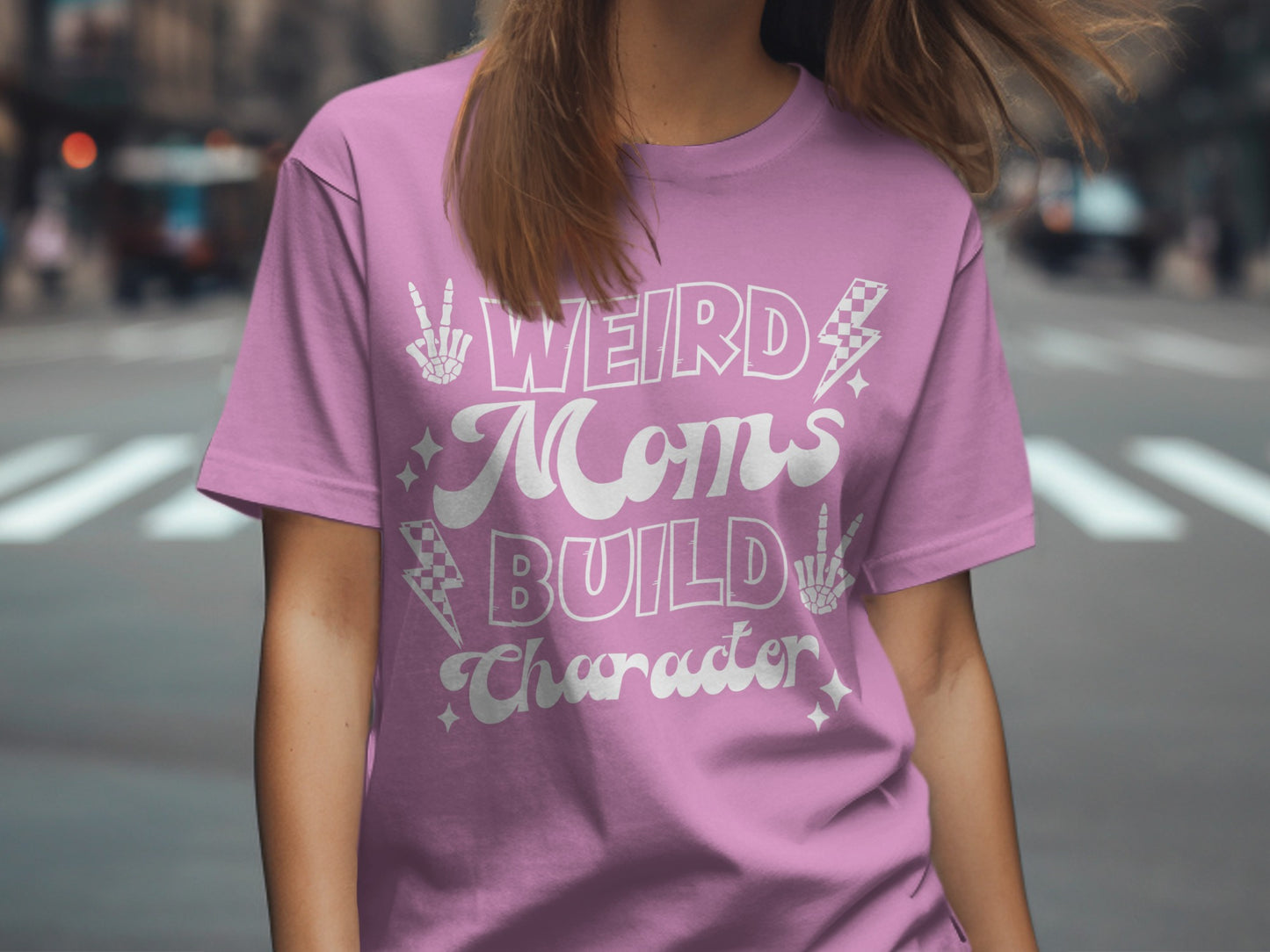 Weird Moms Build Character Graphic T-Shirt