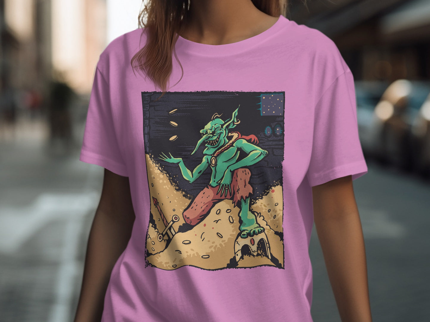 Fantasy Goblin Art Retro Style T-Shirt for Fans
