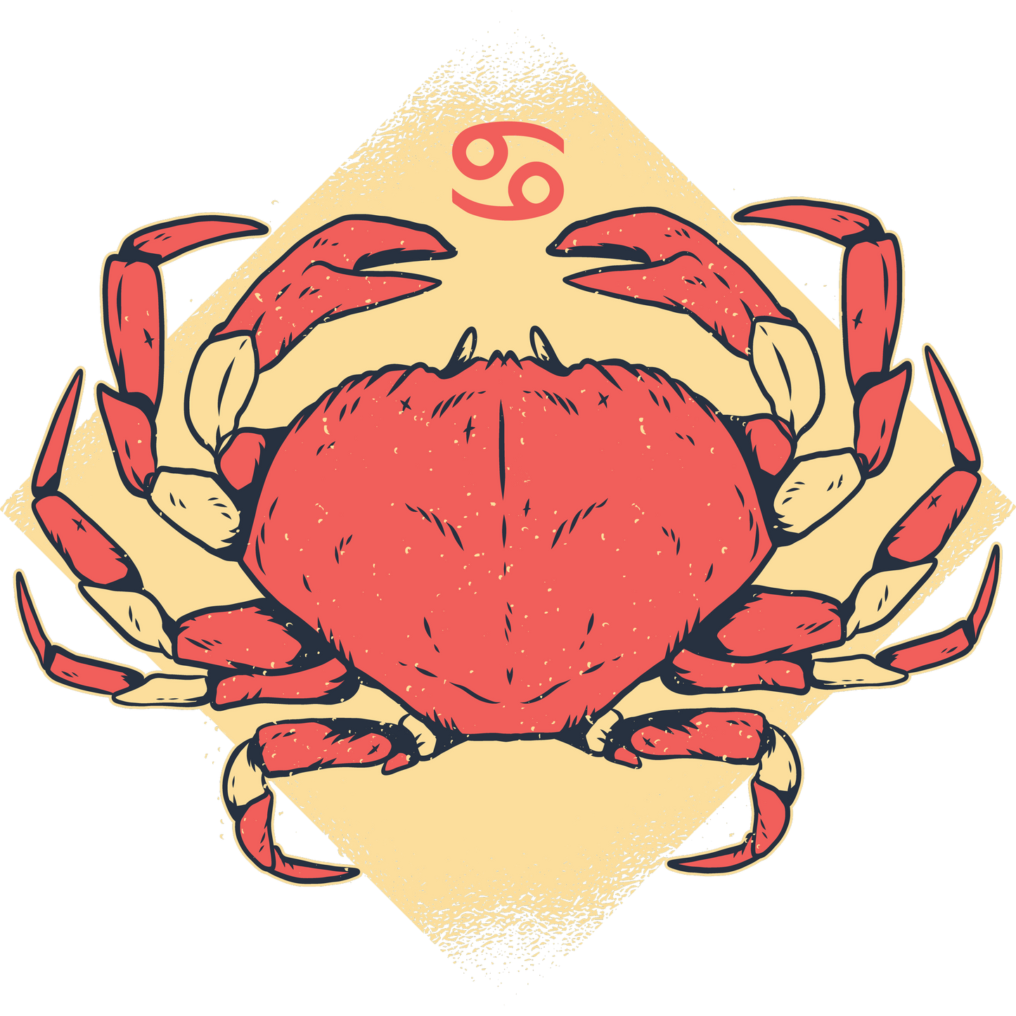Retro Style Crab Zodiac Design product