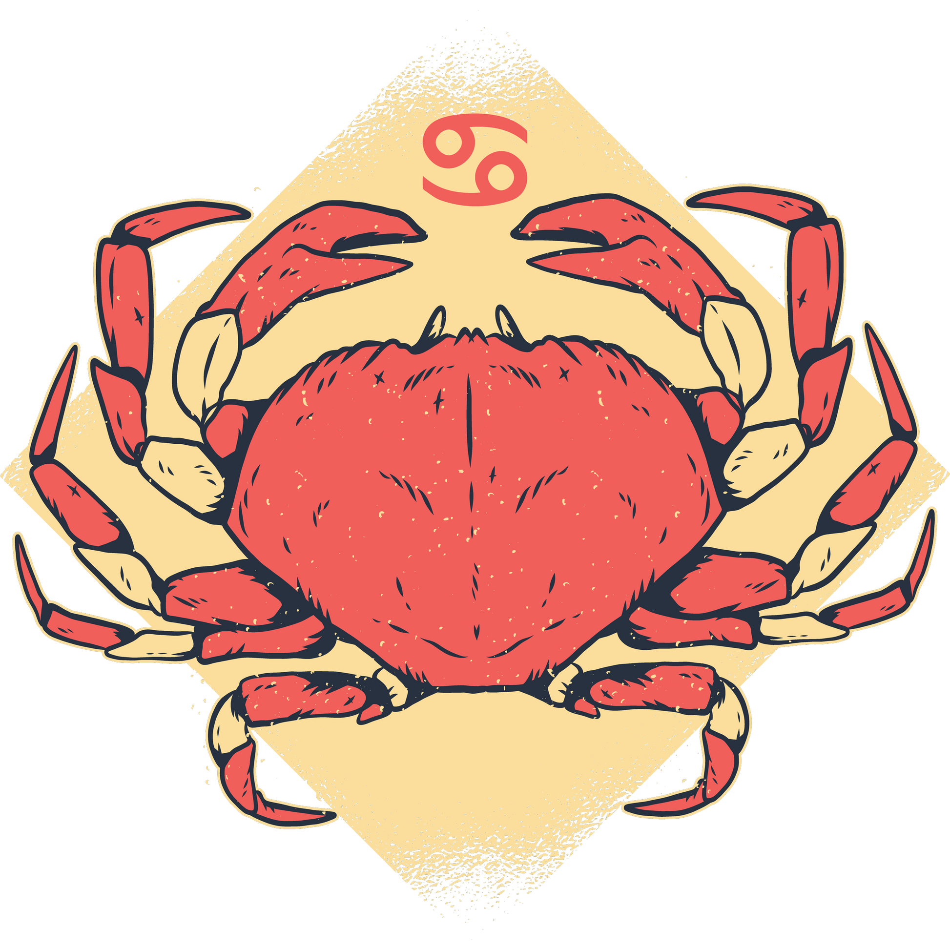 Retro Style Crab Zodiac Design product