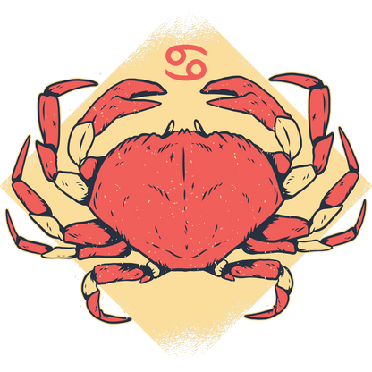 Retro Style Crab Zodiac Design product