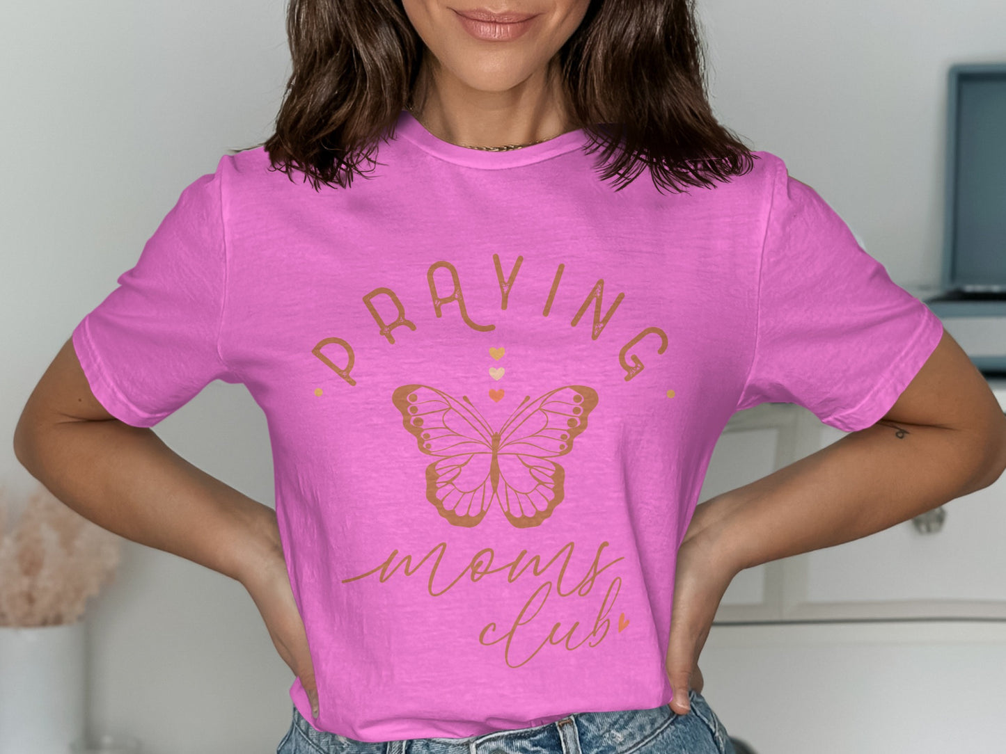 Praying Moms Club Pink Butterfly Tee product
