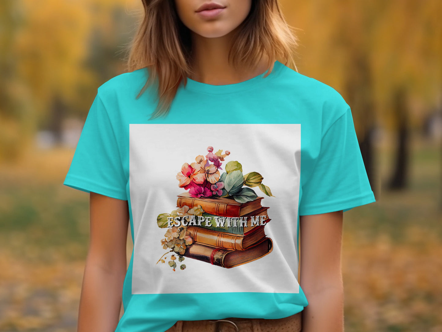Escape With Me Floral Vintage Book Art Shirt