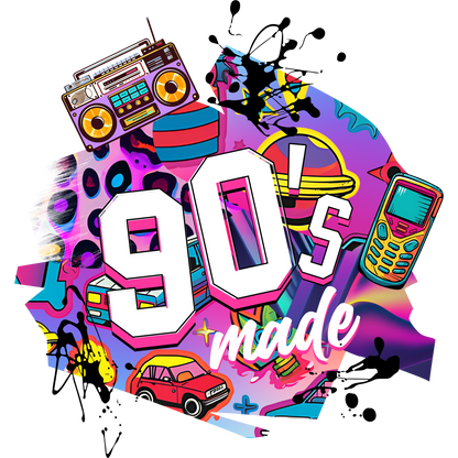 Colorful Retro 90's Made Graphic Tee Design