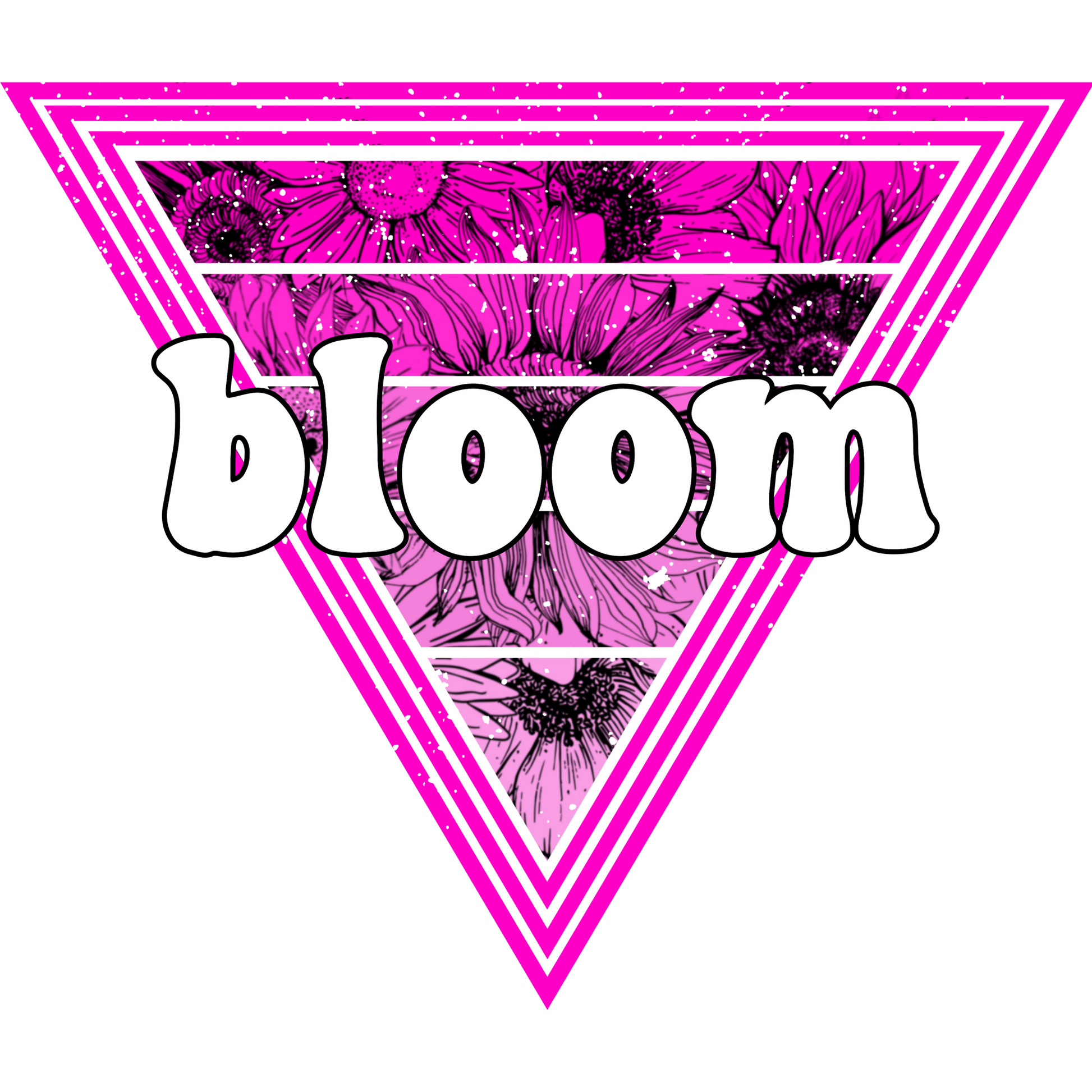Bloom Graphic Art with Pink Triangle Design