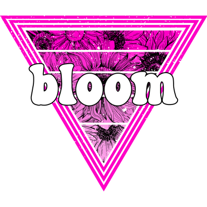 Bloom Graphic Art with Pink Triangle Design