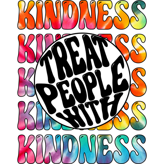 Treat People With Kindness Rainbow Graphic