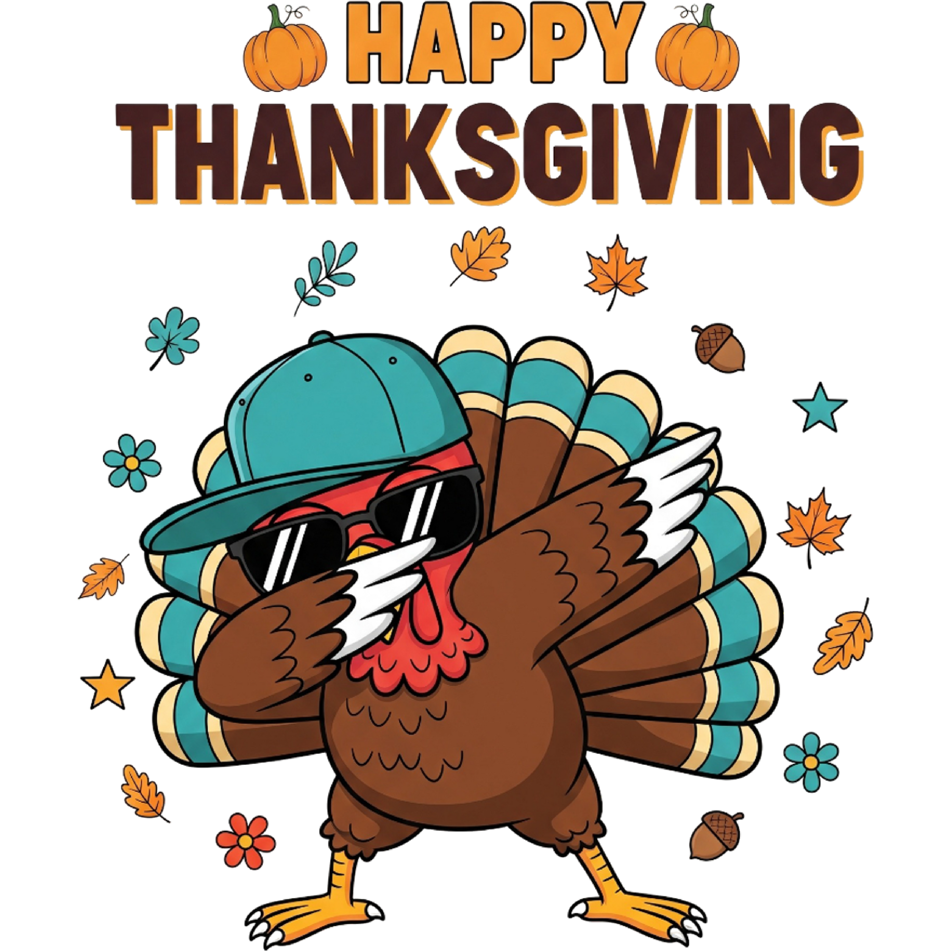 Funny Dabbing Turkey Happy Thanksgiving Apparel
