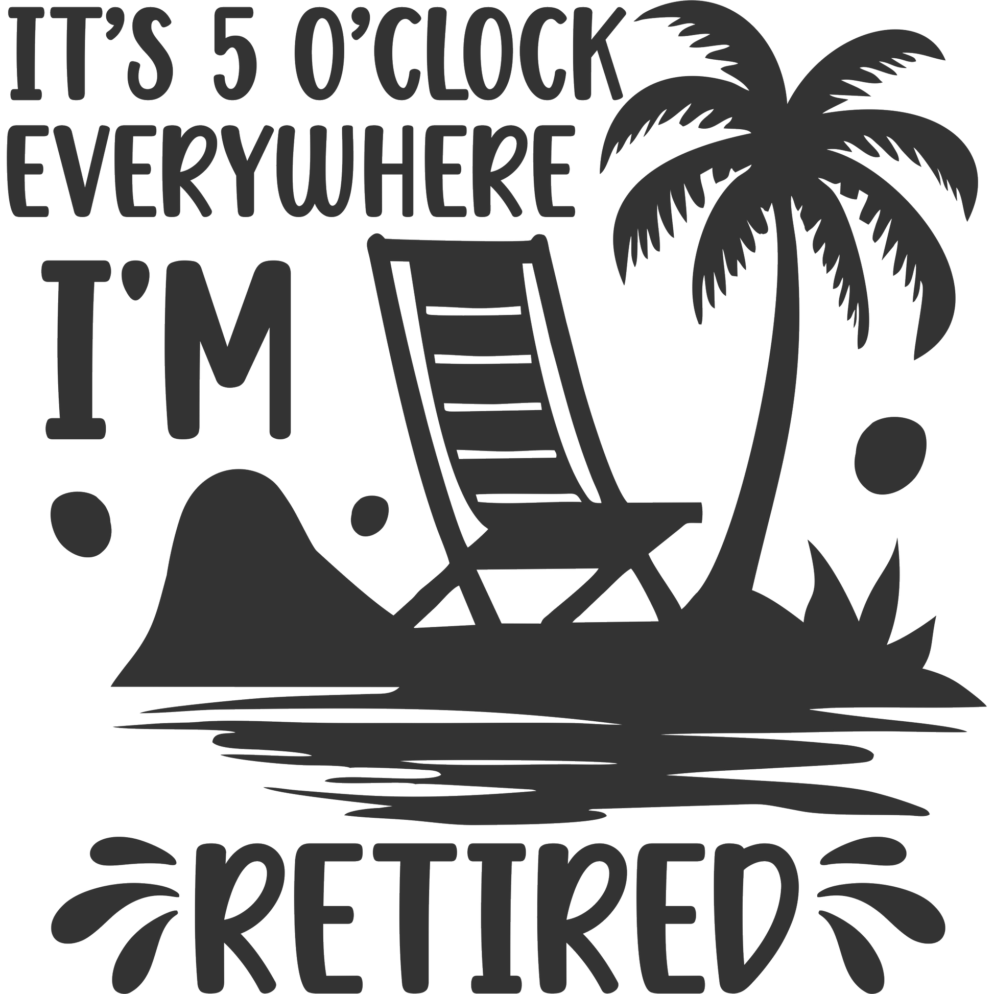 I'm Retired It's 5 O'Clock Everywhere Sign