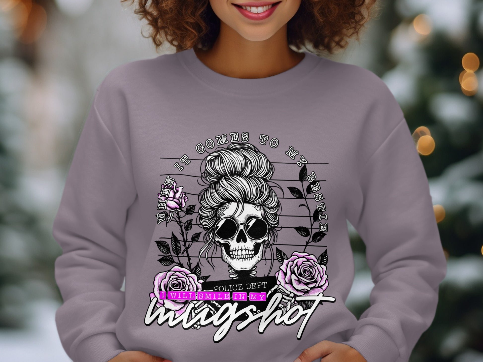 When It Comes to My Bestie Mugshot Sweater