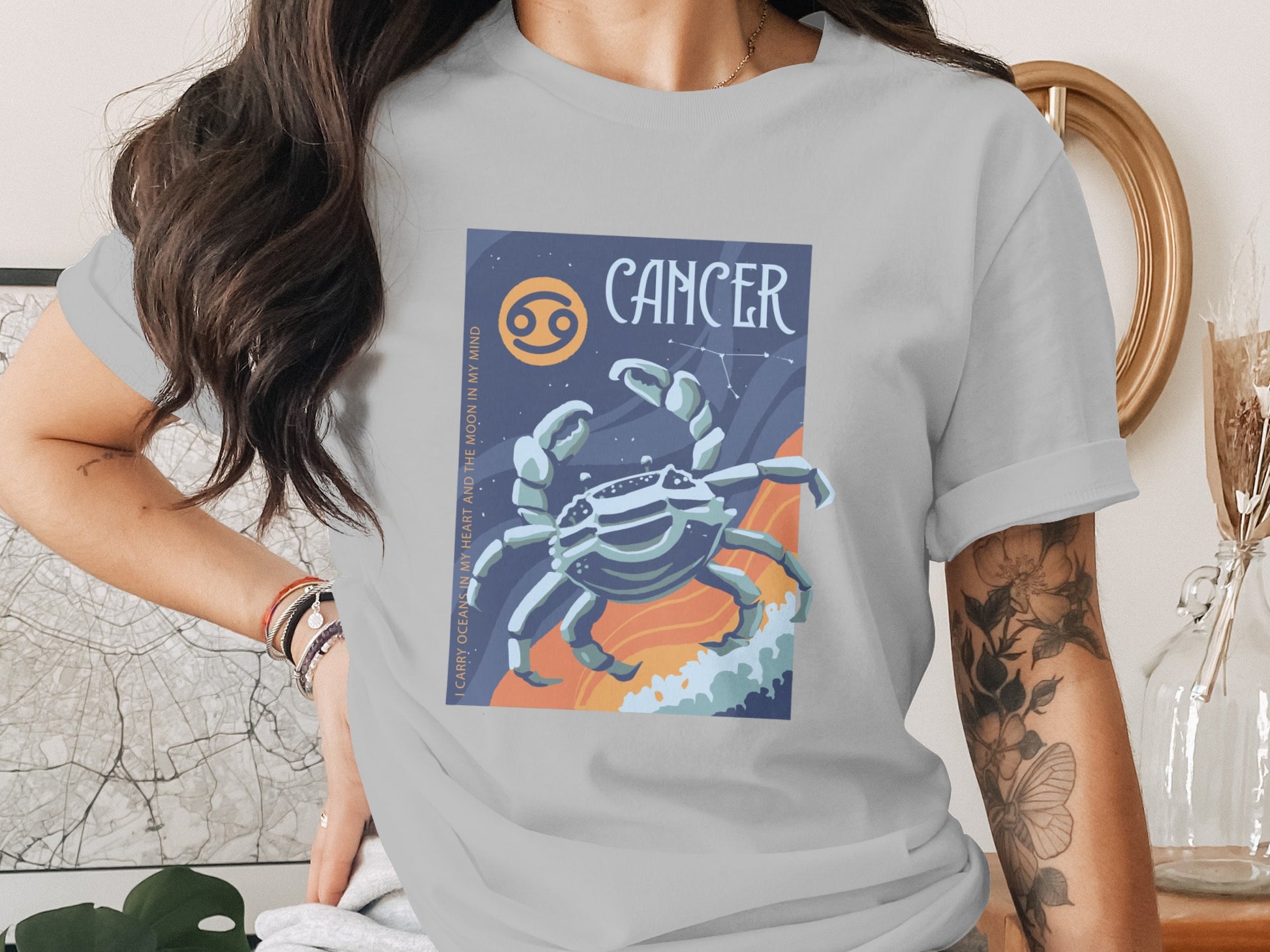Unique Zodiac Cancer Design Astrological Horoscope Shirt