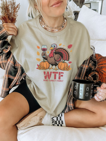 Wine Turkey Family Thanksgiving Shirt Product