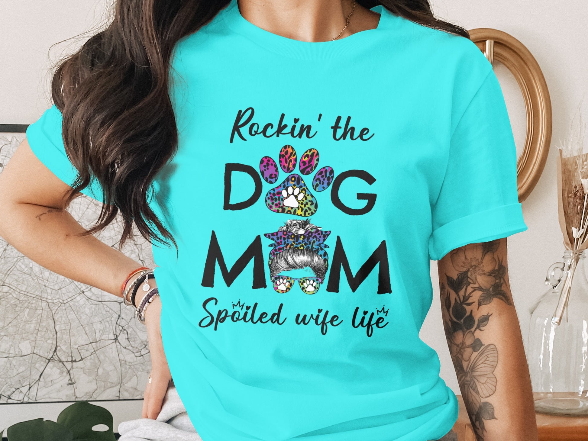 Rockin' the Dog Mom Spoiled Wife Life Shirt