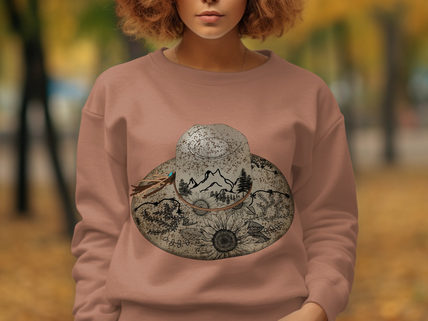 Artistic Mountain Graphic Design Sweatshirt