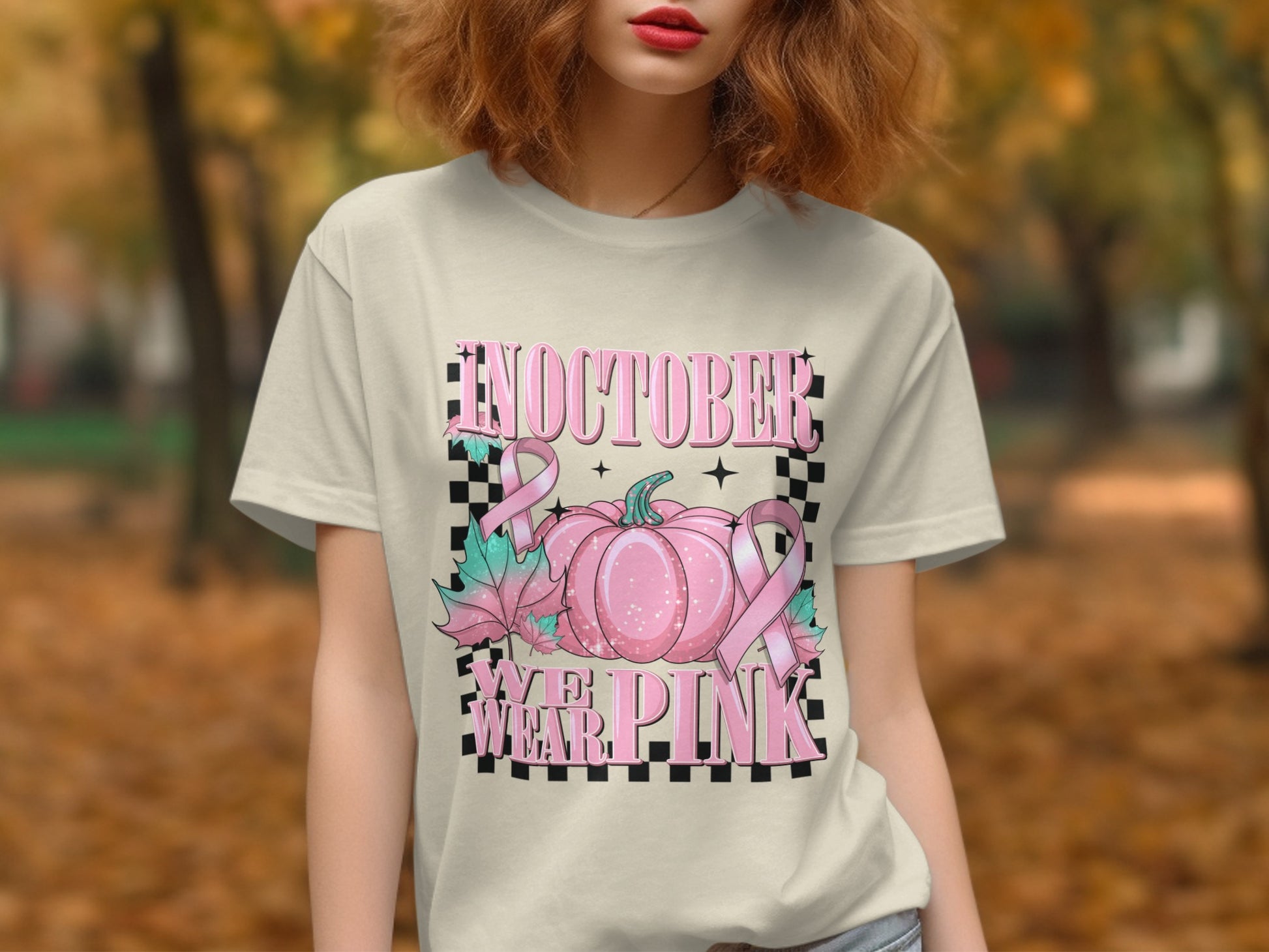 October We Wear Pink Graphic Tee Product