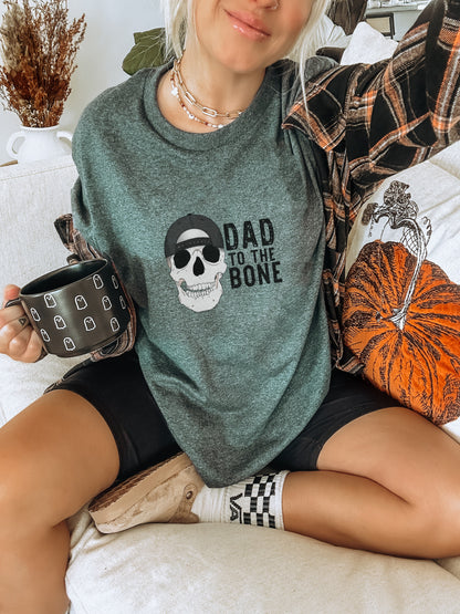 Dad to the Bone Skull Graphic Tee Shirt