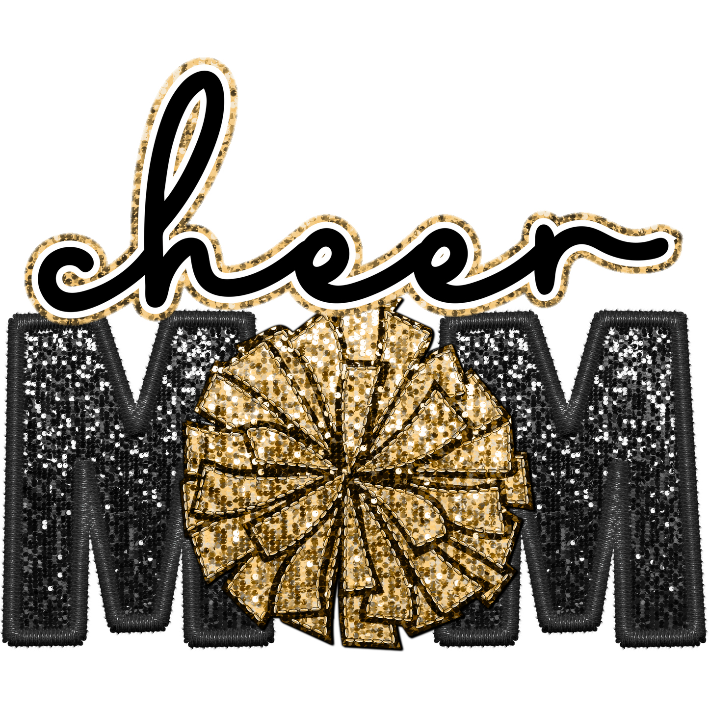 Glitter Cheer Mom Patch for Fashion Apparel