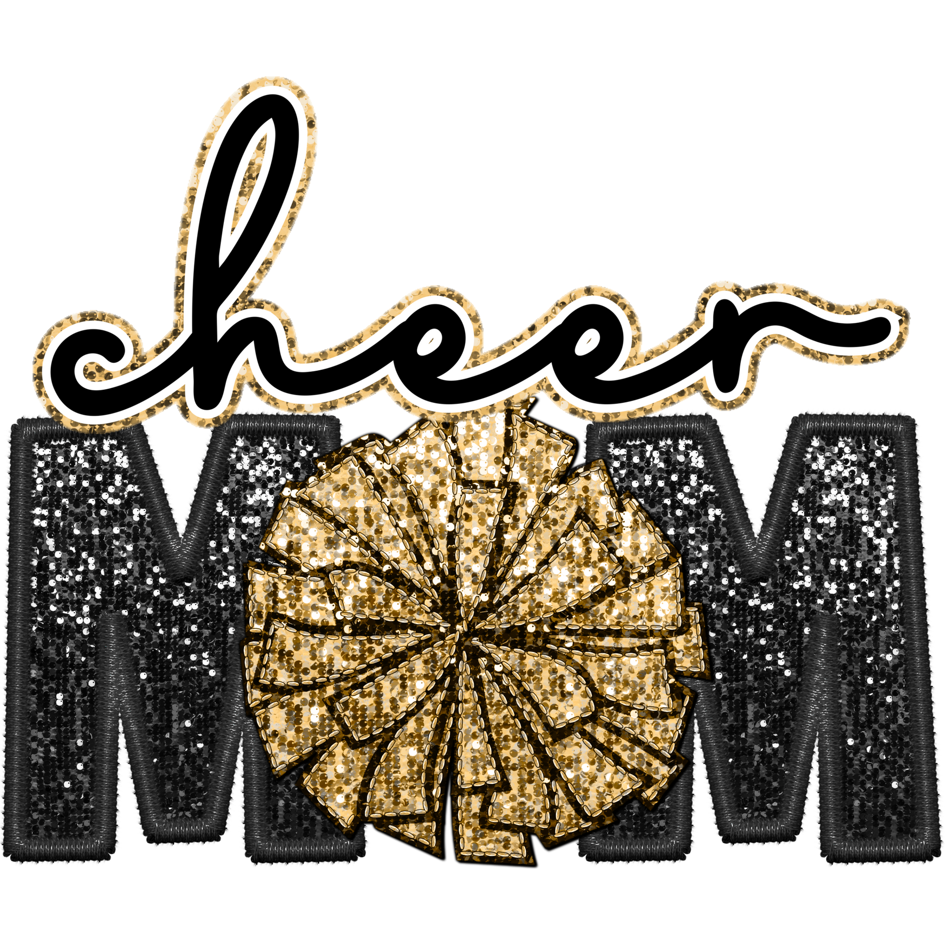 Glitter Cheer Mom Patch for Fashion Apparel