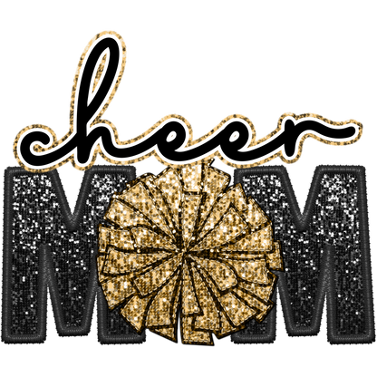 Glitter Cheer Mom Patch for Fashion Apparel