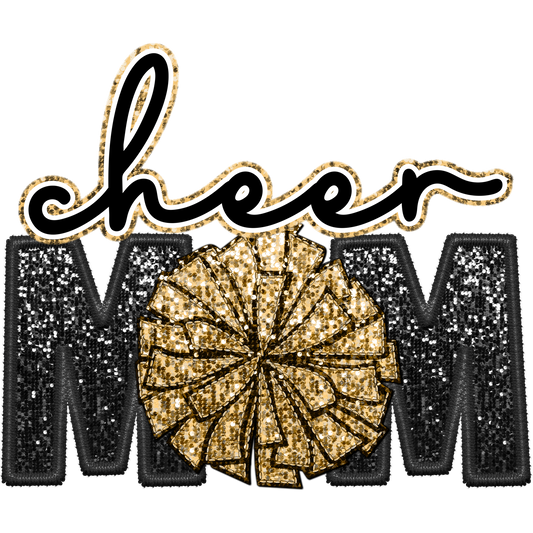 Glitter Cheer Mom Patch for Fashion Apparel