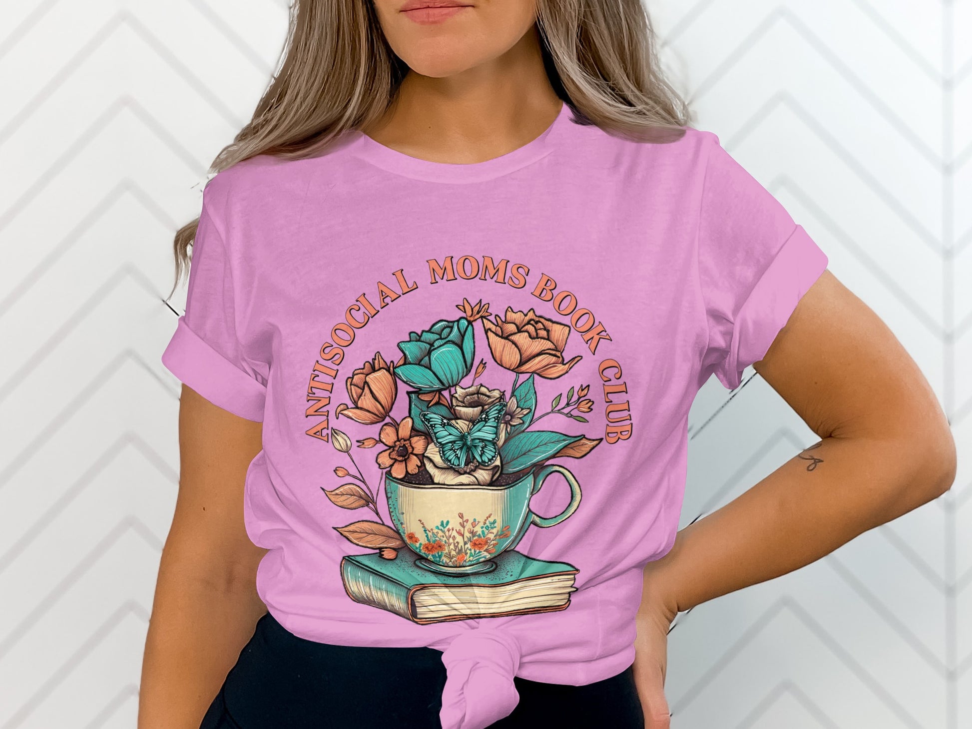 Antisocial Moms Book Club Graphic Tee Shirt