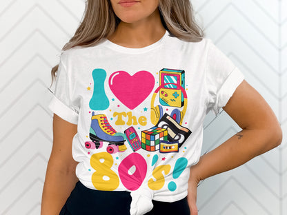 I Love The 80's Graphic T-Shirt Fun 80s Theme