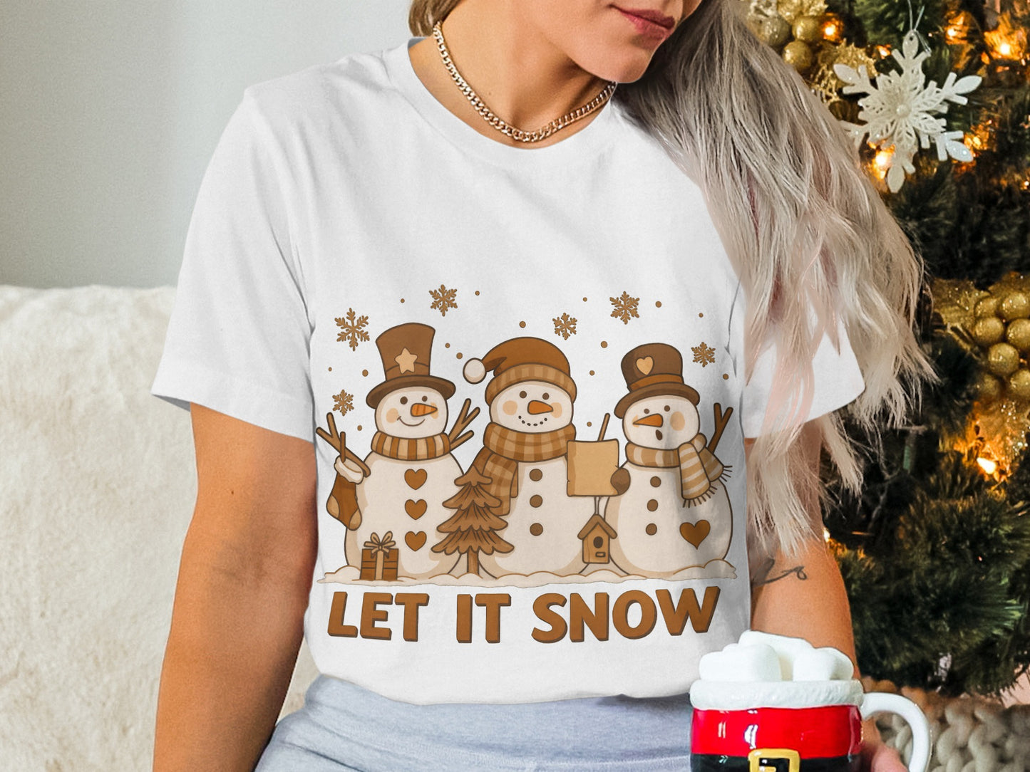 Festive Let It Snow Snowman Shirt Perfect for Holidays
