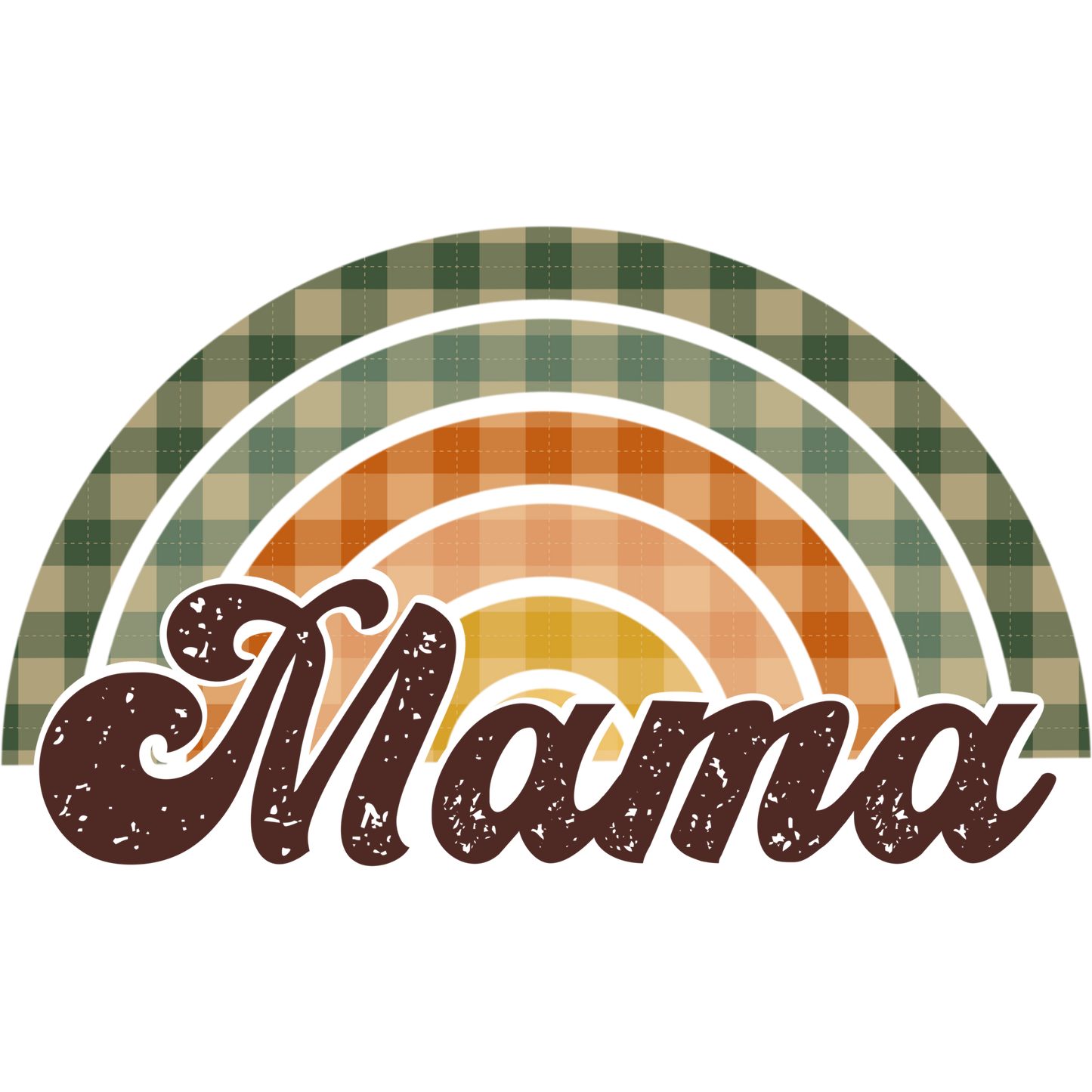 Vintage Plaid Rainbow Mama Graphic Apparel Design
