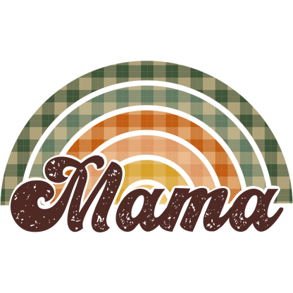 Vintage Plaid Rainbow Mama Graphic Apparel Design