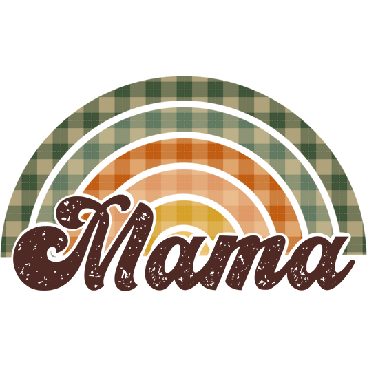 Vintage Plaid Rainbow Mama Graphic Apparel Design